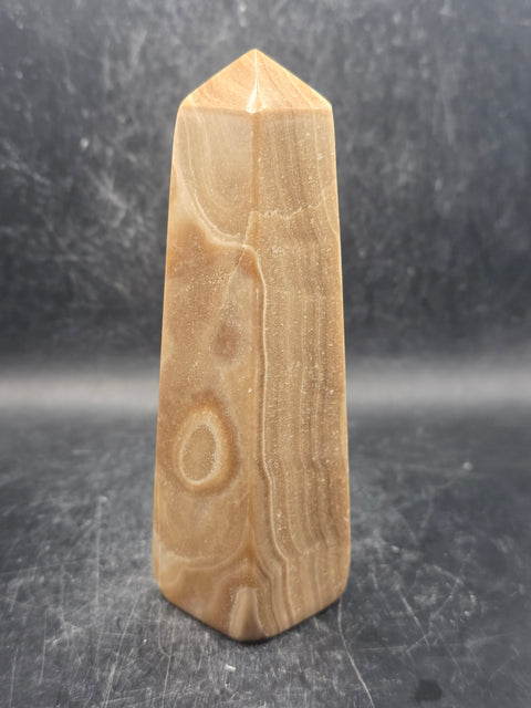 Chocolate calcite tower! 9 ounces, 4.7 inches tall