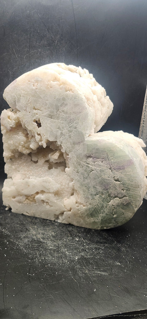 Druzy calcite/florite heart! 2.13 pounds, 6 inches wide, 5 tall, 4 deep