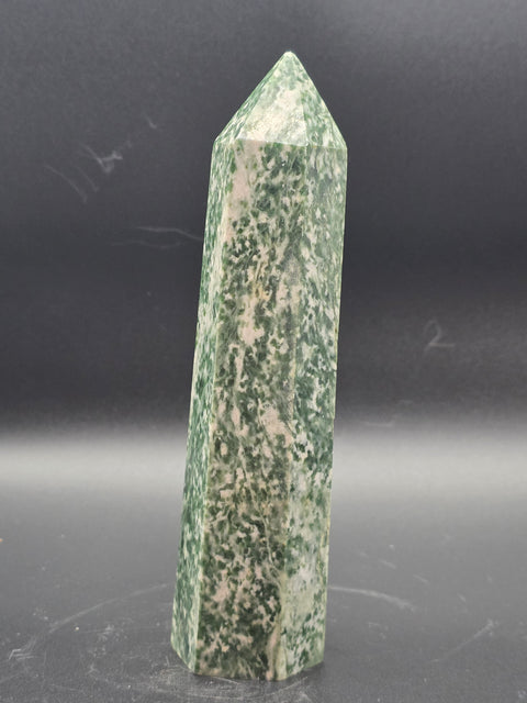 Large tree agate tower! 11 ounces, 5.5 inches tall