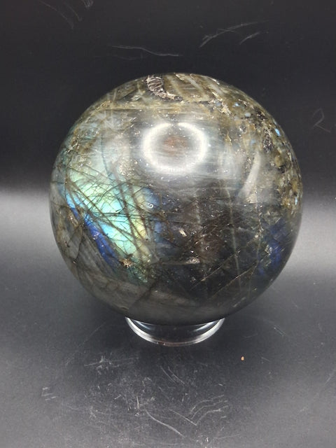 Jumbo labradorite sphere! 96mm, 3.7 inches  2.14 pounds