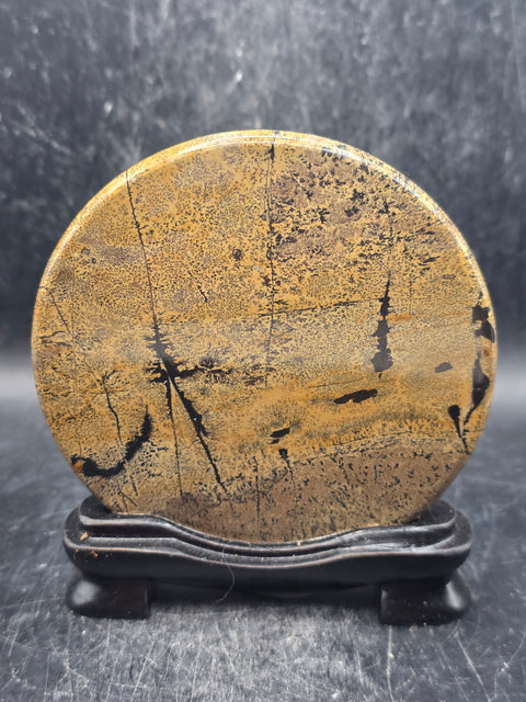 Natural picture jasper slab with stand! 4.7 ounces, 3.5 inches wide