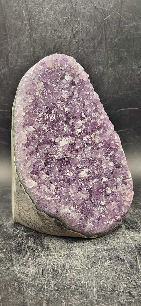 Amethyst cut base free form! 1.6 pounds, 4 inches tall, 3 inches wide