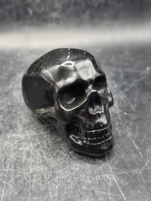 Golden obsidian skull! 4 ounces, 2.3 inches long, 1.6 inches tall!