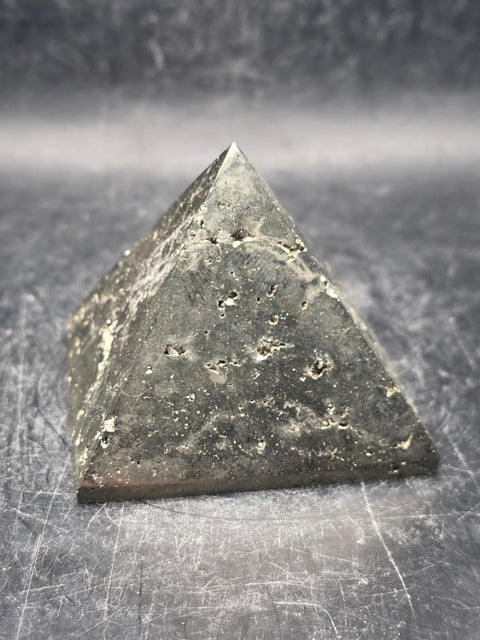 Pyrite pyramid! 9 ounces, 1.8 inches tall, 2.2" wide