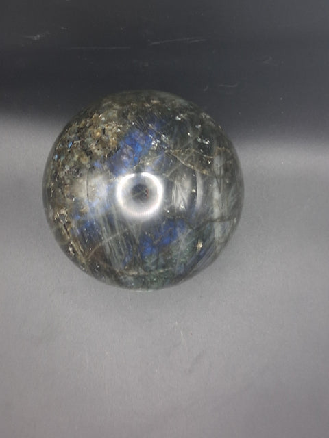 Jumbo labradorite sphere! 96mm, 3.7 inches  2.14 pounds