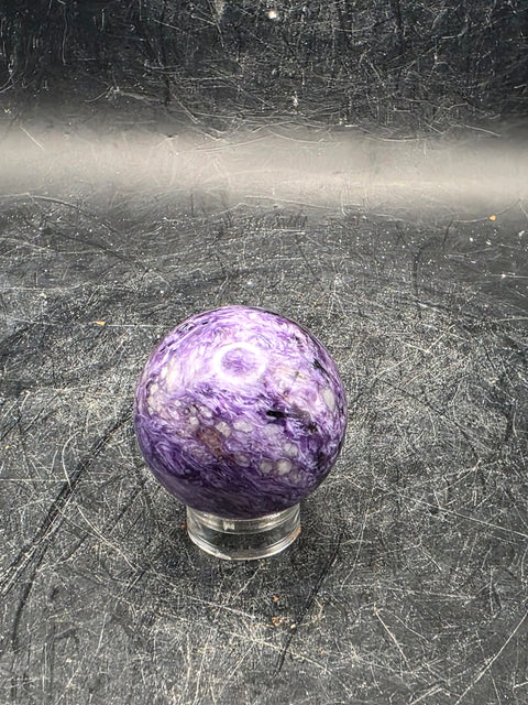 Super rare charoite sphere! 29.9mm, 1.1 inches, 1.6 ounces