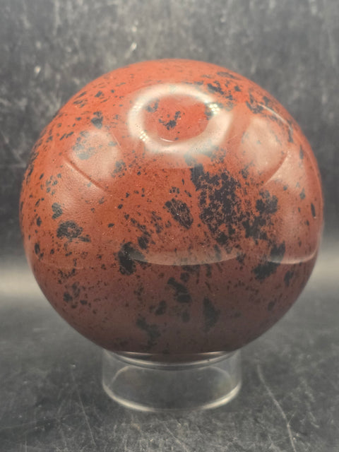 Large red obsidian sphere! 91.8mm, 3.6 inches, 2.2 pounds