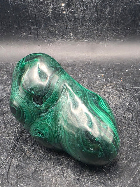 Malachite polished free form! 10 ounces, 3.2 inches long, 1.8" wide!
