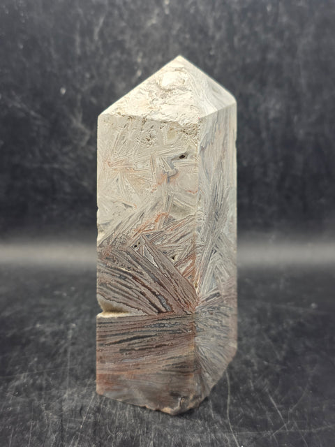 Large white lace agate tower! 13.6 ounces, 4.4 inches tall, 1.8 wide