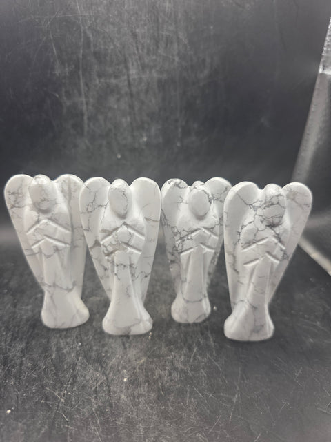 Howlite gemstones angel! 3 inches tall, 1.6 ounces!