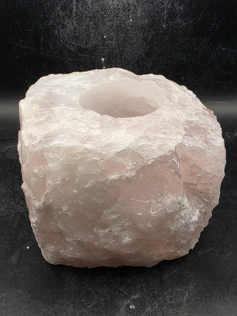 Rose quartz candle holder! 2 pounds, 4 inches by 3 inches!