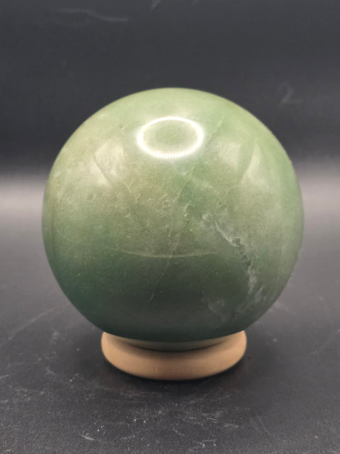 Large green aventurine sphere! 76.3mm, 3 inches, 1.5 pounds
