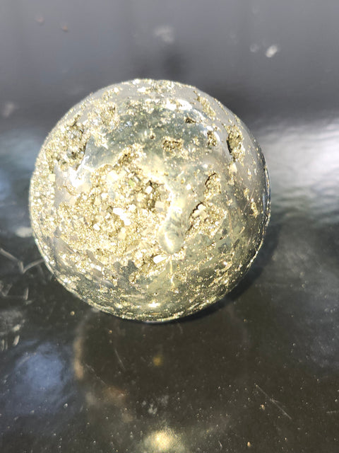 Pyrite sphere! 52.9mm, 2.08 inches, 11.1 ounces