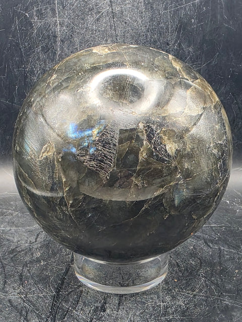 Large Labradorite sphere! 2.10 pounds, 3.6 inches, 92.8mm