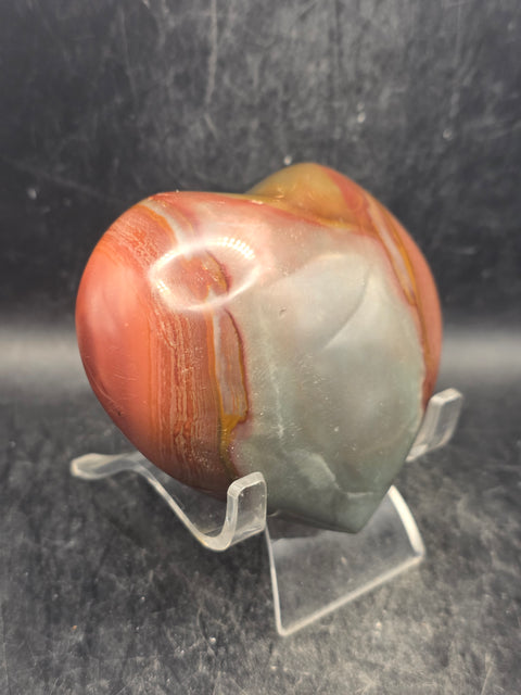 Polychrome jasper heart! 10 ounces, 3.2 inches wide, 3" tall