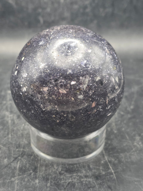 Lepidolite sphere! 61.6mm, 2.4 inches, 11 ounces