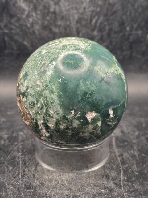 Moss agate sphere! 64mm, 2.5 inches, 12 ounces