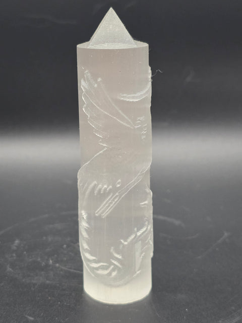 Phoenix selenite tower! 4.25 inches tall, 4 ounces