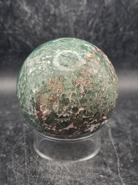 Moss agate sphere! 64mm, 2.5 inches, 12 ounces