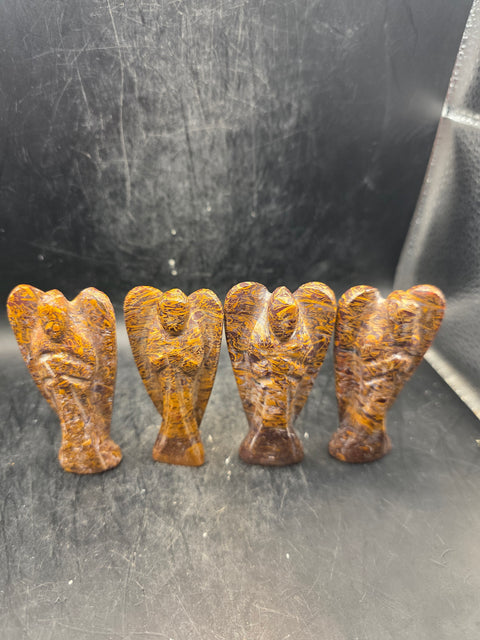 Miriam jasper gemstone angel! 3 inches tall, 1.6 ounces!