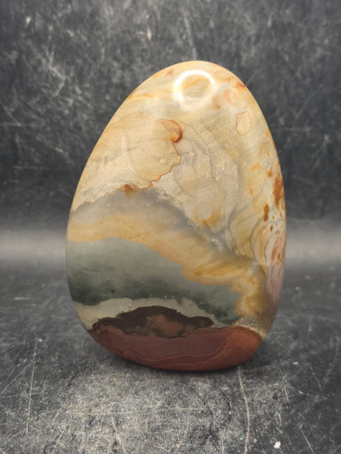 Polychrome jasper free form! 11.2 ounces, 3.4 inches tall, 2.5" wide