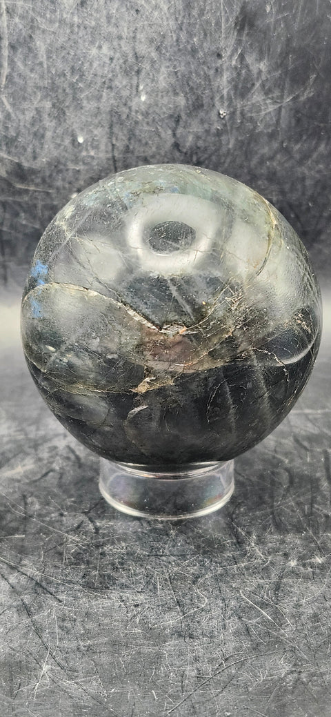 Labradorite sphere! 67mm, 2.6 inches! 15 ounces